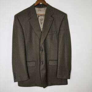 Ralph Lauren Blazer Mens 44R Brown Lambswool Herringbone Tweed Jacket